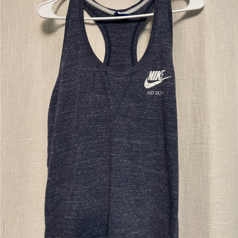 Nike Heathered Blue Tank Top with White Logo